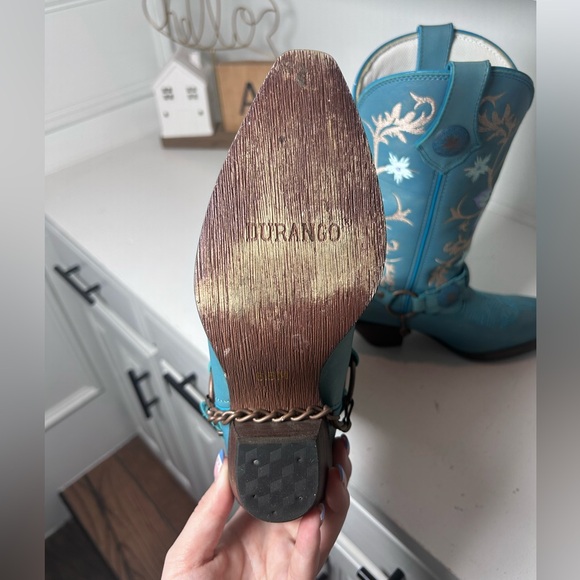 Durango Women’s Turquoise Harness Western Boots 6.5M Floral Embroidered Cowgirl - Picture 7 of 8